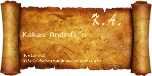 Kakas András névjegykártya
