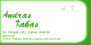 andras kakas business card